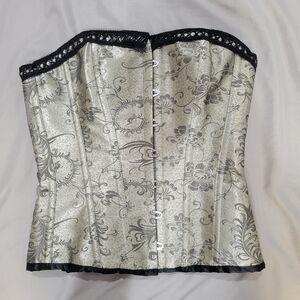 Light Sage Black Ribbon Corset Story Corset Size UK12
